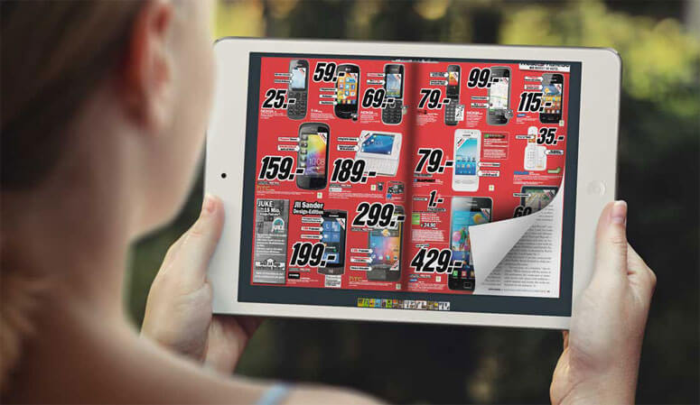 Online Katalog erstellen auf dem Tablet mit einem Flip Effekt mit der Software YumpuPublishing 